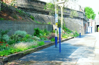 Eccles Station garden May 2010