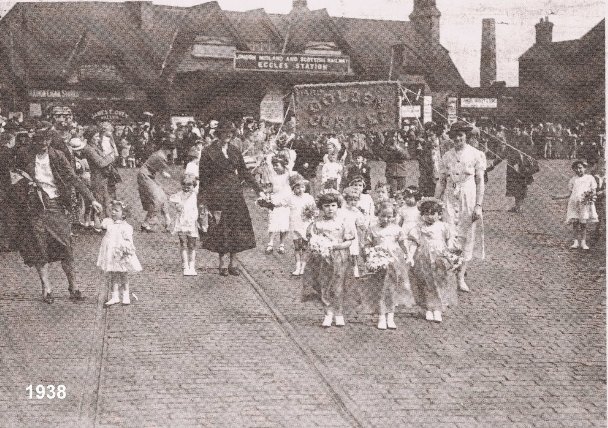 Whit Walks at Eccles Station in 1938